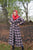 Plaid Maxi Cardigan in Red, Black & Cream Tones