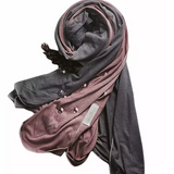 Vintage Rose Ombre: Grey and Pink Cotton Jersey Scarf