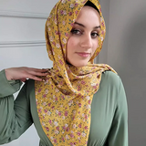 Summer Haze: Classical Flower Print Georgette Summer Hijab