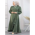 Classic Olive Silk Gown - XL