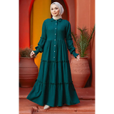 Maxi Dress - Sara A-Line Tiered Cotton Blend Dress