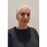 Beige Back Tie Bonnet
