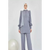 Grey Crepe Formal Suit: Elegant Two-Piece Ensemble